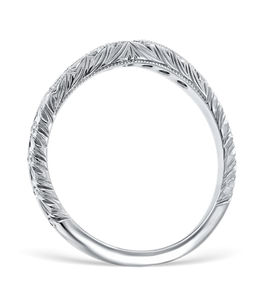 White Gold Florin Leaf Wedding Band - Special Order
