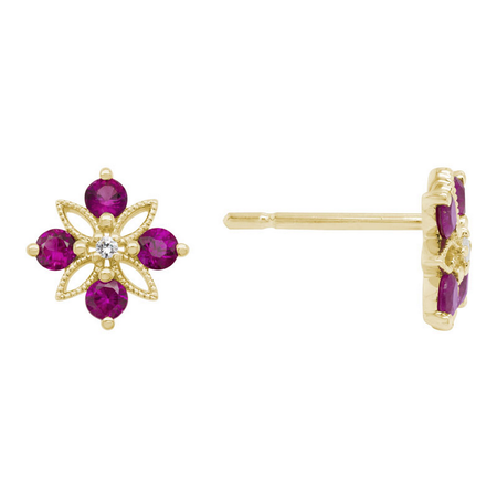 14K Gold 5mm Faceted Post Earring - Special Order