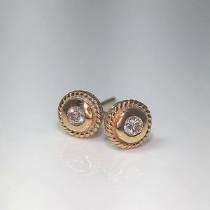 Yellow Gold Diamond Stud Earrings