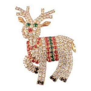 Crystal Reindeer Pin