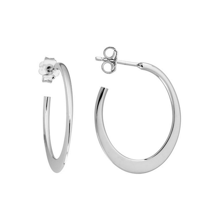 Sterling Silver Oval Hoop Earrings